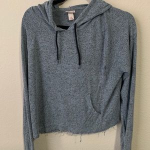 Blue distressed hoodie